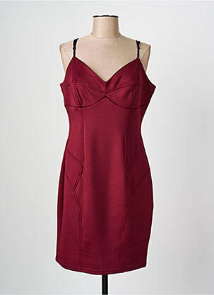 Robe mi-longue coupe cintrée fines bretelles violet JUS D'ORANGE femme