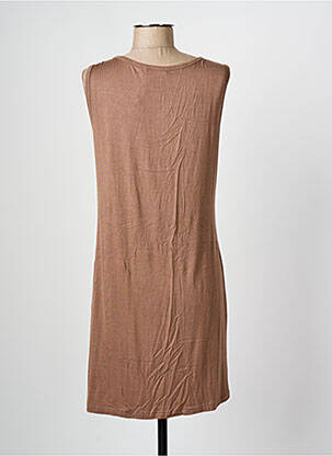 Robe mi-longue sans manche sans manche marron SOFTY femme