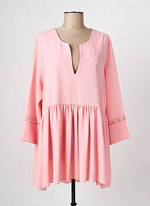 Tunique manches longues tissage crêpe rose LILI LA TIGRESSE femme