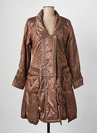Manteau long coupe cintrée sans capuche marron C'FAIT POUR VOUS femme