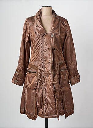 Manteau long coupe cintrée sans capuche marron C'FAIT POUR VOUS femme