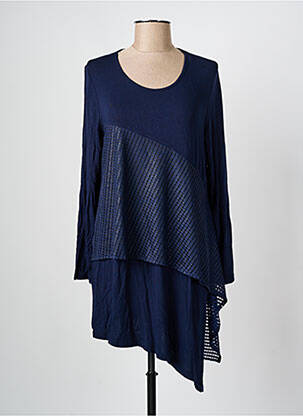 Tunique manches longues col rond bleu ALAIN MURATI femme