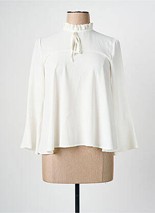 Blouse fermeture boutonnée au dos manches 3/4 blanc ROMEO POUR JULIETTE femme