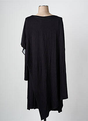 Robe mi-longue imprimé fantaisie manches longues noir ALAIN MURATI femme