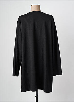 Robe mi-longue imprimé fantaisie manches longues noir LADY BELLE femme
