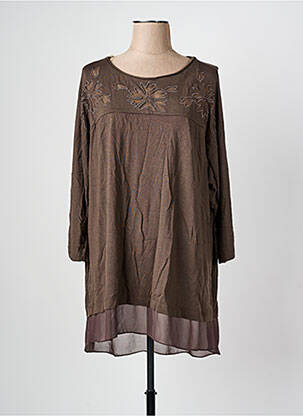 Tunique manches longues col rond marron ALAIN MURATI femme