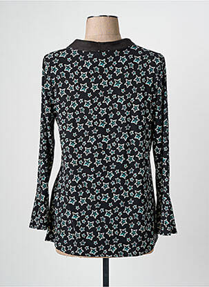 Blouse imprimé fantaisie manches longues noir ROMEO POUR JULIETTE femme