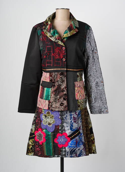 Ensemble jupe fermeture boutonnée sur le devant noir L33 femme