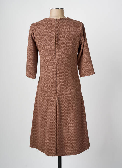 Robe mi-longue manches 3/4 manches 3/4 marron ROMEO POUR JULIETTE femme