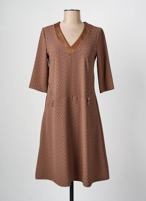 Robe mi-longue marron ROMEO POUR JULIETTE pour femme