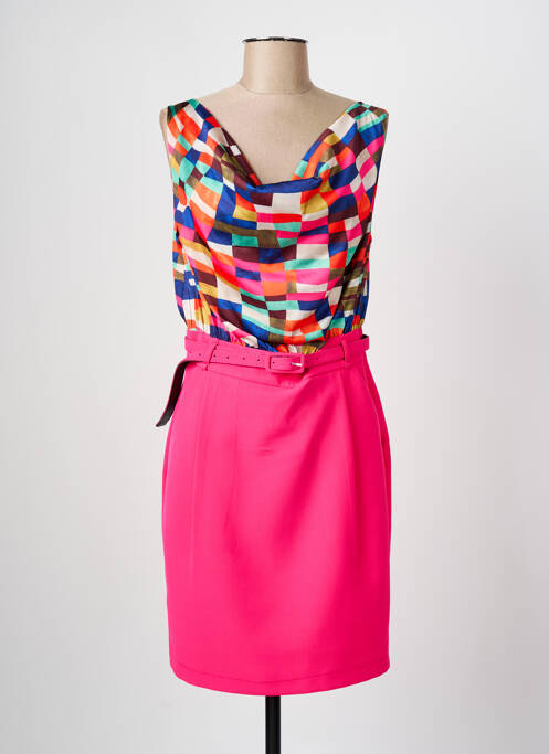 Robe mi-longue rose HIPPOCAMPE pour femme