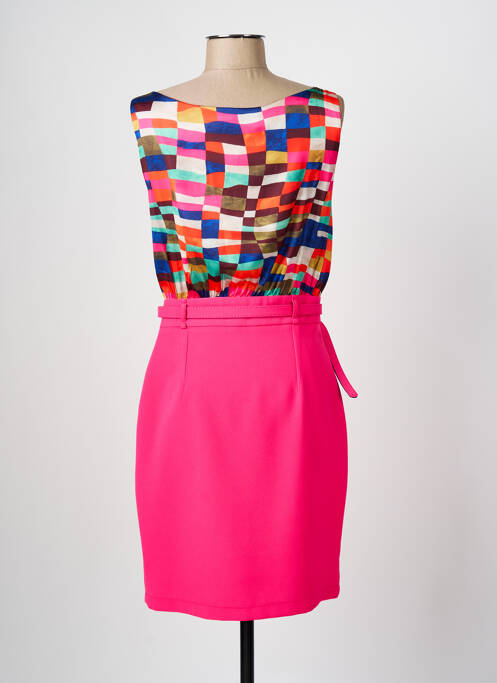 Robe mi-longue rose HIPPOCAMPE pour femme