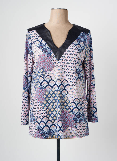 T-shirt bleu MONACO COLLECTION pour femme