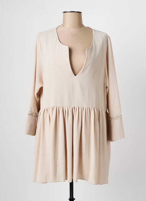 Tunique manches longues beige LILI LA TIGRESSE pour femme