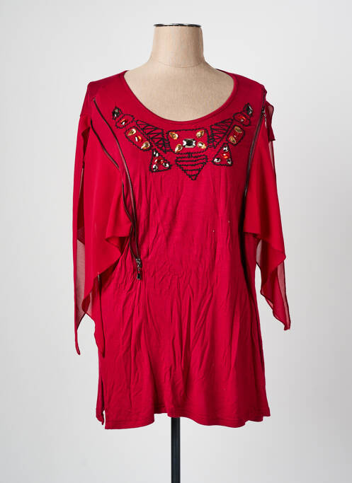 Tunique sans manche rouge LADY BELLE pour femme