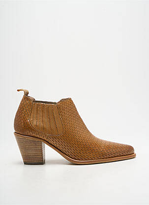 Bottines/boots tissage satiné talon de 4 à 6cm marron MURATTI femme