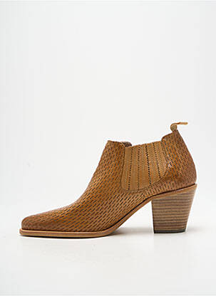 Bottines/boots tissage satiné talon de 4 à 6cm marron MURATTI femme