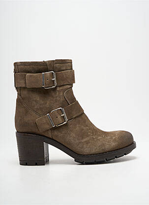 Bottines/boots nubuck talon de 7 à 9cm vert PAOYAMA femme