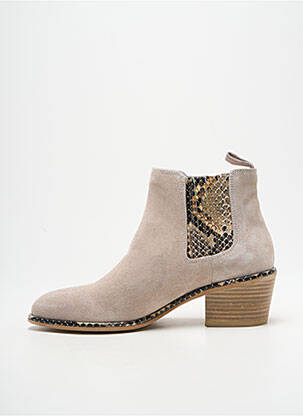 Bottines/boots bout pointu talon de 4 à 6cm beige REGARD femme
