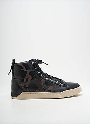 Baskets fermeture zip et lacets bout rond noir DIESEL homme