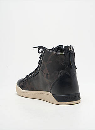 Baskets fermeture zip et lacets bout rond noir DIESEL homme
