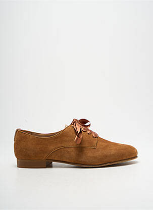 Derbies nubuck talon plat jusqu'à 3cm marron MYMA femme