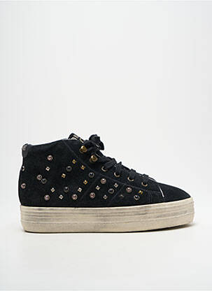 Baskets nubuck talon plat jusqu'à 3cm noir NO NAME femme