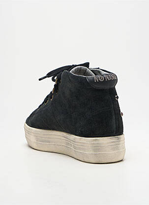 Baskets nubuck talon plat jusqu'à 3cm noir NO NAME femme