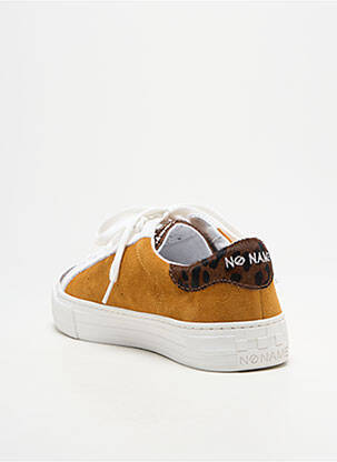 Baskets nubuck talon plat jusqu'à 3cm marron NO NAME femme