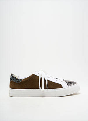 Baskets nubuck talon plat jusqu'à 3cm vert NO NAME femme