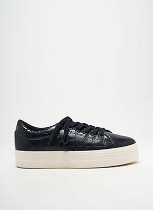 Baskets tissage satiné talon de 4 à 6cm noir NO NAME femme