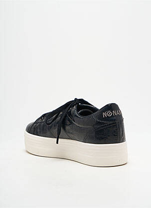 Baskets tissage satiné talon de 4 à 6cm noir NO NAME femme