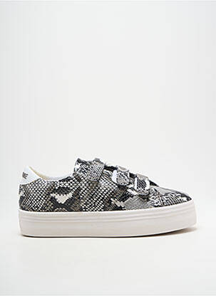 Baskets tissage satiné talon de 4 à 6cm noir NO NAME femme
