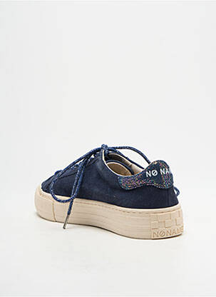 Baskets nubuck talon plat jusqu'à 3cm bleu NO NAME femme