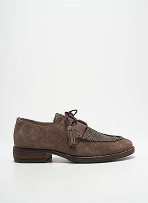 Derbies nubuck talon plat jusqu'à 3cm marron DKODE femme