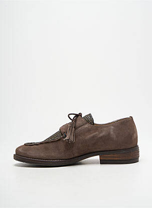 Derbies nubuck talon plat jusqu'à 3cm marron DKODE femme