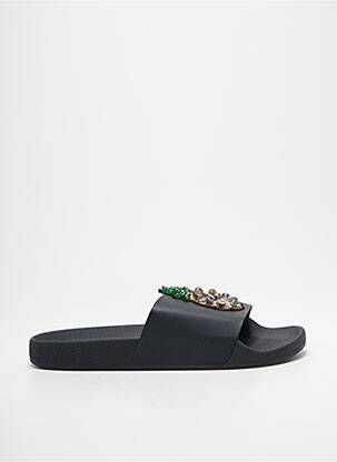 Mules/sabots tissage satiné talon plat jusqu'à 3cm noir THE WHITE BRAND femme