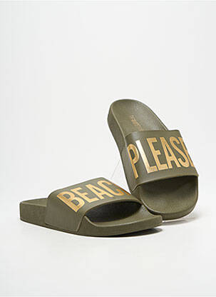 Mules/sabots tissage satiné talon plat jusqu'à 3cm vert THE WHITE BRAND femme