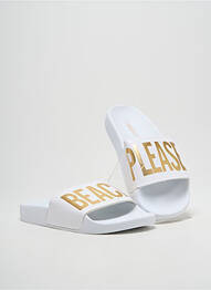 Mules/sabots tissage satiné talon plat jusqu'à 3cm blanc THE WHITE BRAND femme