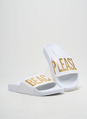 Mules/sabots tissage satiné talon plat jusqu'à 3cm blanc THE WHITE BRAND femme