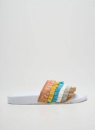 Mules/sabots tissage satiné talon plat jusqu'à 3cm blanc THE WHITE BRAND femme