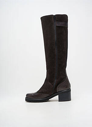 Bottes tissage satiné talon de 4 à 6cm marron MURATTI femme