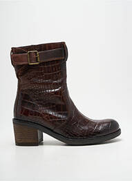 Bottines/boots tissage satiné talon de 4 à 6cm marron FELMINI femme