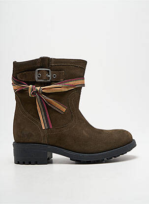 Bottines/boots nubuck talon de 4 à 6cm vert FELMINI femme