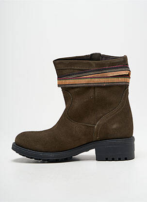 Bottines/boots nubuck talon de 4 à 6cm vert FELMINI femme