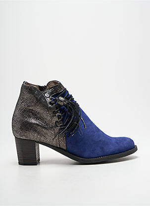 Bottines/boots nubuck talon de 4 à 6cm bleu DKODE femme