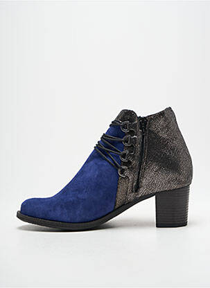 Bottines/boots nubuck talon de 4 à 6cm bleu DKODE femme