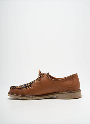 Derbies tissage satiné talon plat jusqu'à 3cm marron CIRAGE femme