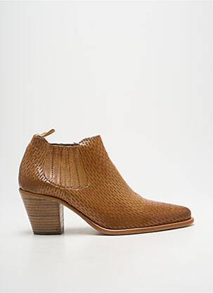 Bottines/boots tissage satiné talon de 4 à 6cm marron MURATTI femme