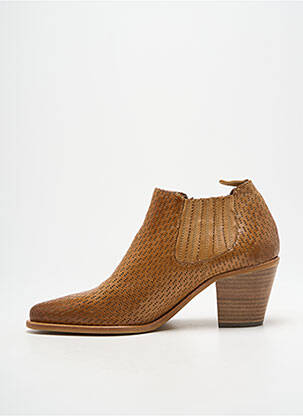 Bottines/boots tissage satiné talon de 4 à 6cm marron MURATTI femme